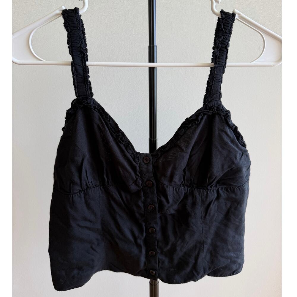 Black Size Small Button Up Super Soft Urban Outfitters Cropped Tank Top